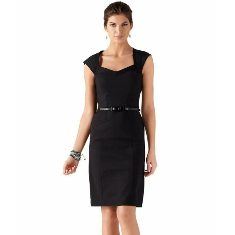 White House Black Market Perfect Form Sheath Dress Black Size 0